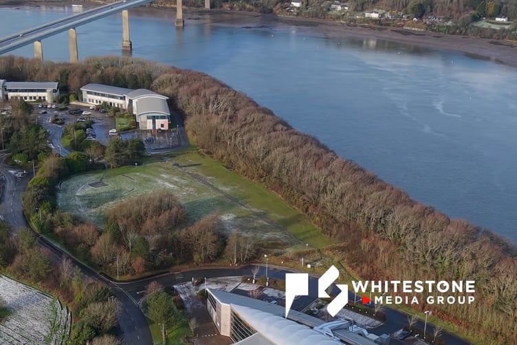 Bridge Innovation Centre Drone photo showing office location next to Cleddau Bridge