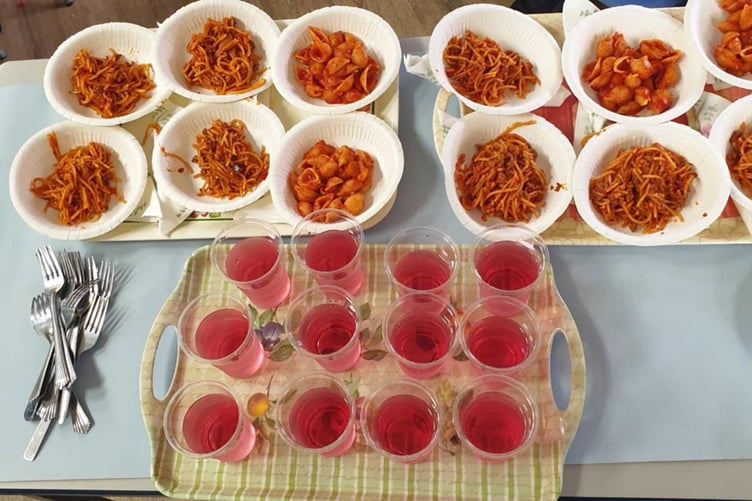 The food prepared at Sirhowy Community Centre.