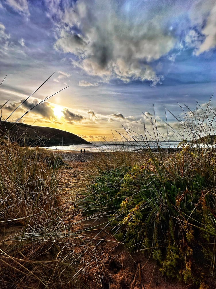 January at Manorbier Beach