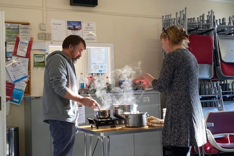 Cooking at Augustus Place Community Hall for the Friday food and wellbeing crafts session