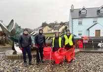 Volunteers defy rain at Amroth Beach clean