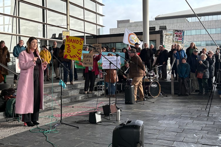 Jane Dodds MS at the Protect Wales protest