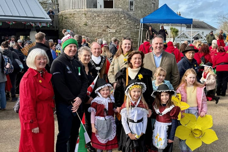 Participants in the Taith y Chwedlau / Journey of the Legends parade bring colour and creativity to the streets of St Davids.