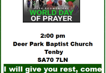 March 17 is Tenby’s World Day of Prayer