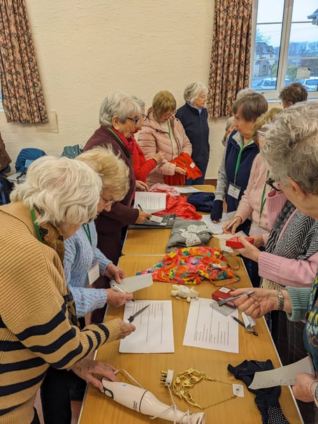 Members were asked to classify items according to a list quite often used by charity shops. Winners were Sue Ewing and Sheila Meads. Photo: New Hedges WI