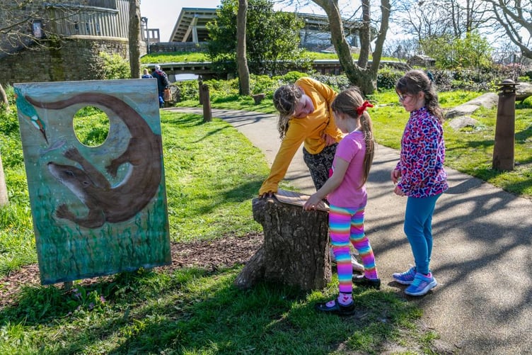 Young adventurers exploring the Easter trail at Oriel y Parc