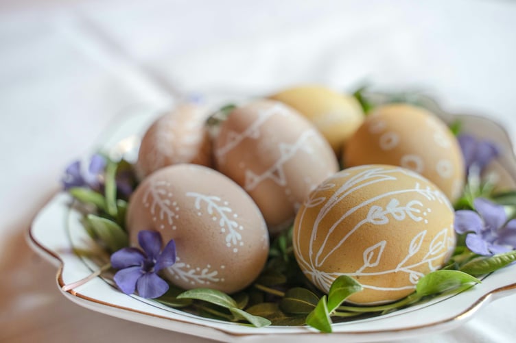 Decorated goose eggs