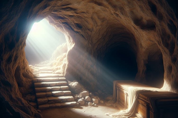 Empty tomb - Easter resurrection - religious