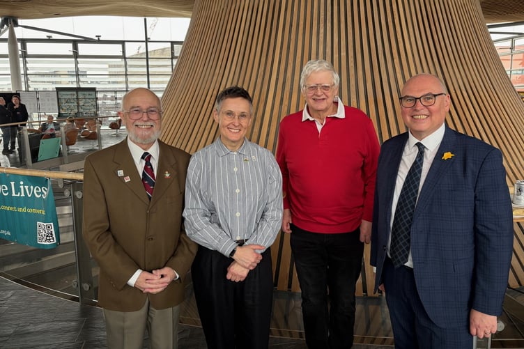 Paul Davies MS showing support for the Men's Shed movement at the Senedd