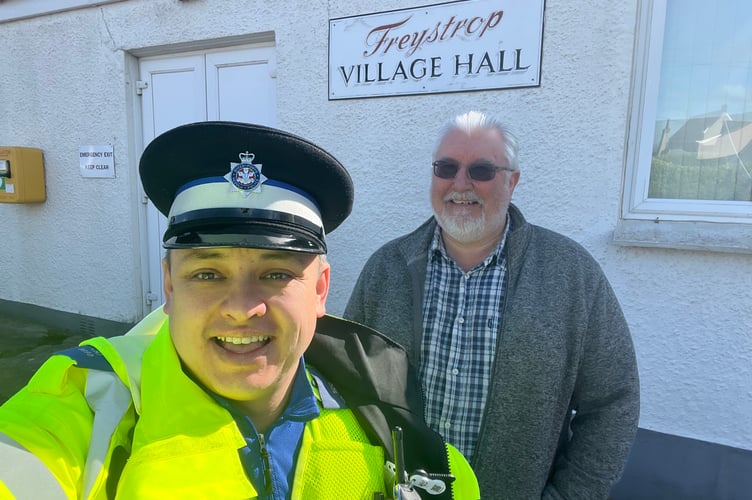 PCSO Adam and County Councillor Michael John