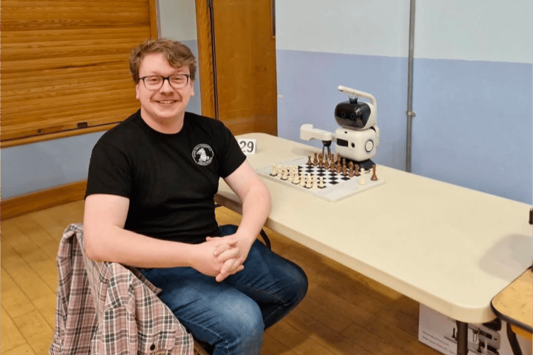 Tristan Thomas of Fishguard Chess Club became the first Chess player in the UK to play a Chess robot in a Tournament!