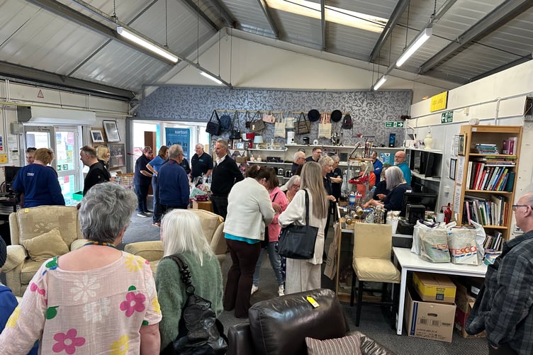 Well-wishers, staff and volunteers gathered for the official opening of the Paul Sartori Store in Pembroke Dock