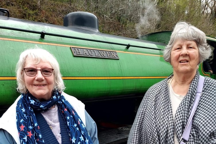 Tenby Friendship Club members with Gwili Steam train