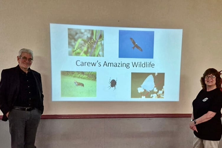 Richard Ellis with Carew WI president Edith