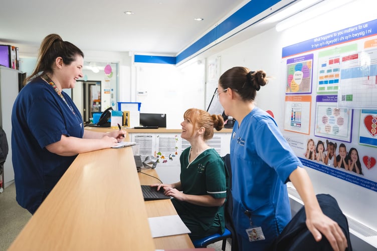 PACU nurses and health care worker at Glangwili Hospital