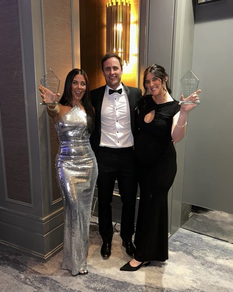 Welsh Dental Award winners Jayde Thomas and Jasmine James with Guto Griffiths, all from Tenby’s Brynteg practice