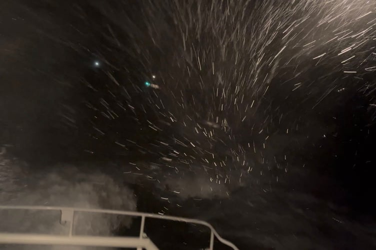 The lifeboat launched into a Force 6, gusting 7, rain and darkness