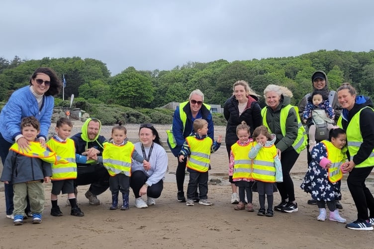 Children explored the beach before walking all the way back to Saundersfoot Playgroup and Daycare
