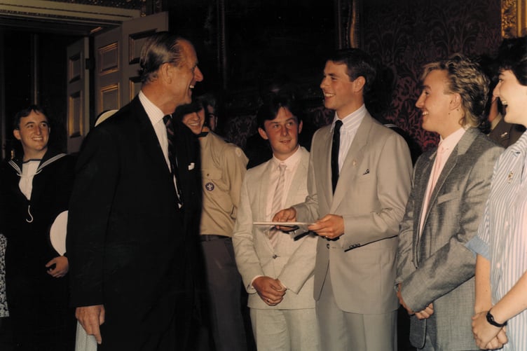 Prince Edward received Gold Award from Prince Philip at St James's Palace in 1986. Photo: Stuart Robertson