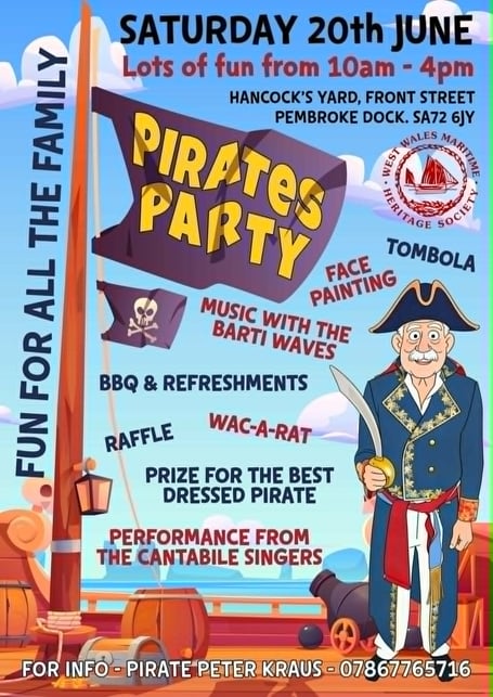 Pembroke Dock’s Pirates Party takes place on Saturday, June 20