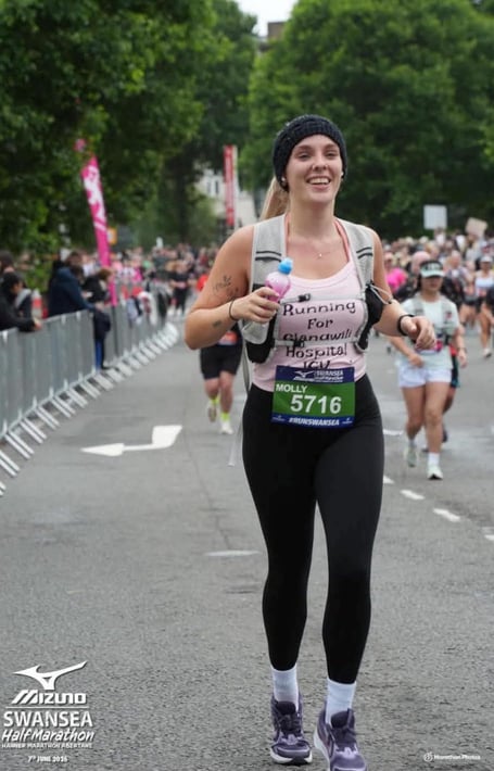 Molly Siswick half marathon for Glangwili ICU
