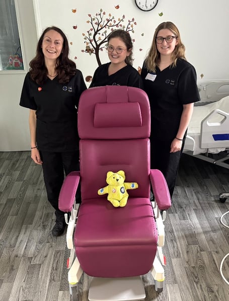 Neurophysiology staff with the new charity-funded chair