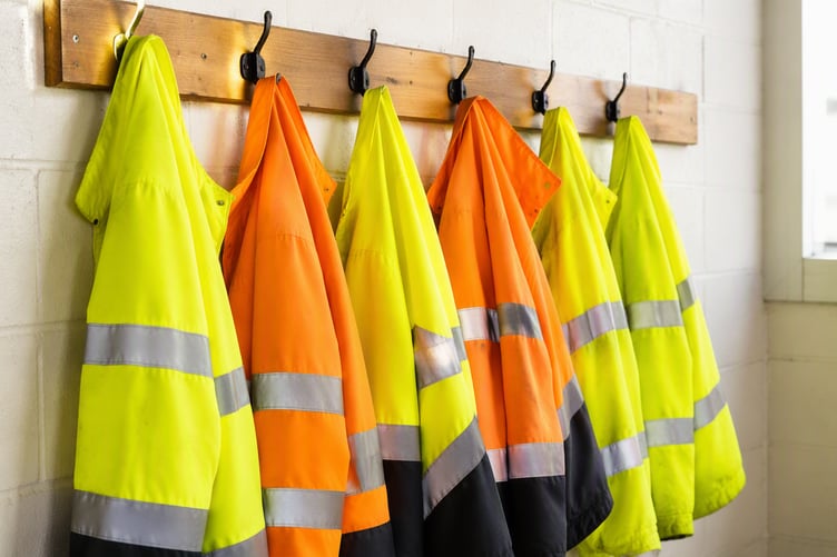 High Viz jackets safety risks stock image