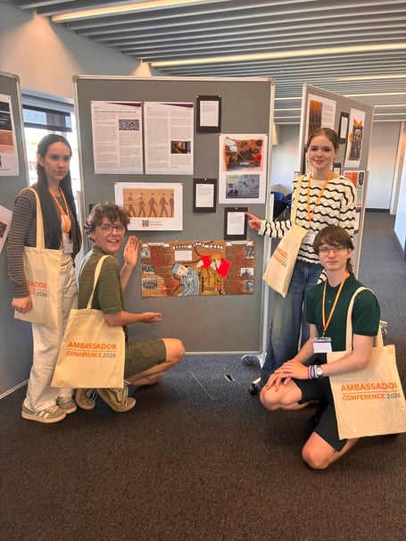 Four aspiring A Level historians from Ysgol Greenhill in Tenby took time out of their holiday to travel to London for the internationally recognised Holocaust Ambassador Conference. They heard from author David Bolchover, survivor Uri Winterstein and a panel discussion on antisemitism. Milly Proctor’s Lesson from Auschwitz project was out on display, one of 30 selected from over 2,000.