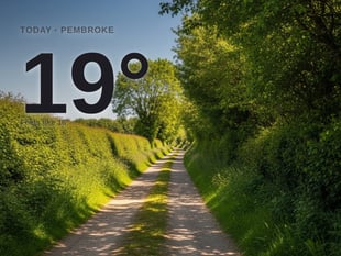 Pembroke: sunny day, high of 19°C